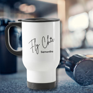 Fly Chic Typografie & Flugzeug Luftfahrt Einfach Reisebecher