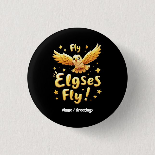Fly Elgses Fly Inspirational Eagle Art Button (Vorderseite)