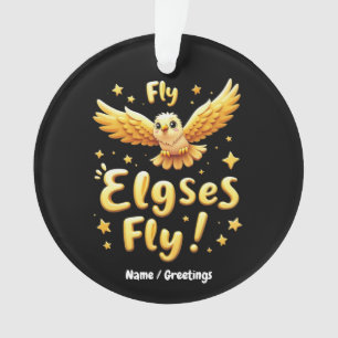 Fly Elgses Fly Inspirational Eagle Art Ornament