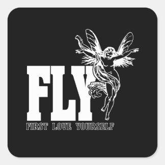 FLY - Erste Liebe Sie selbst Quadratischer Aufkleber