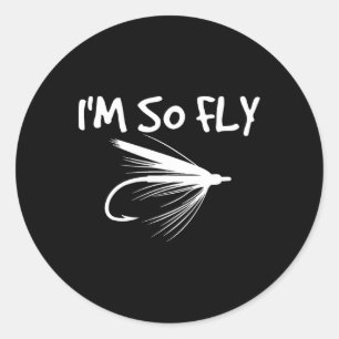 Fly-Fischen Lustiges Geschenk für Angler - Ich bin Runder Aufkleber