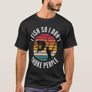 Fly-Fischen Retro-Sonnenuntergang Lustiger Angler  T-Shirt