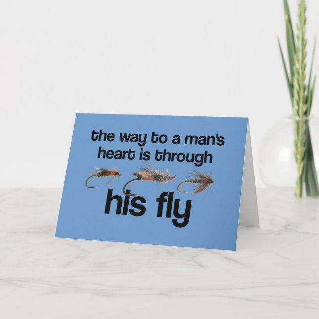 Fly Fish Man's Heart Card Karte (Vorderseite)