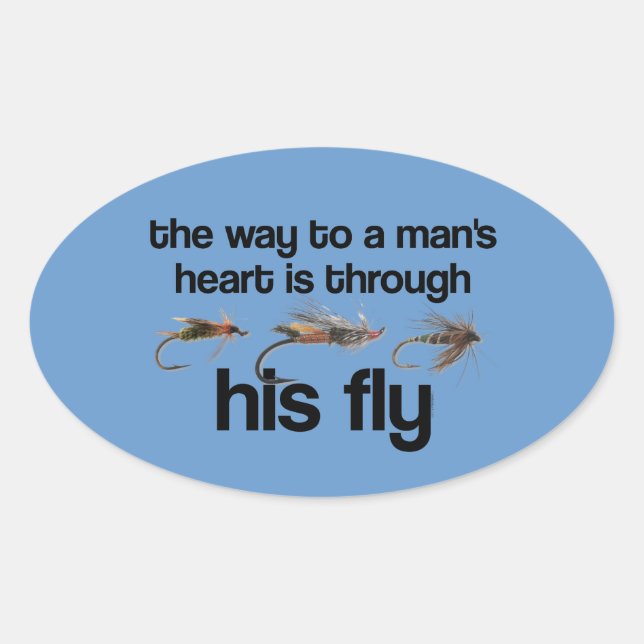 Fly Fish Man's Heart Sticker (Vorderseite)