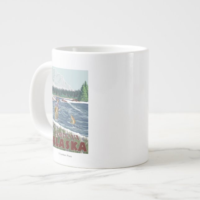 Fly Fisherman - Cordova, Alaska Jumbo-Tasse (Vorderseite Links)