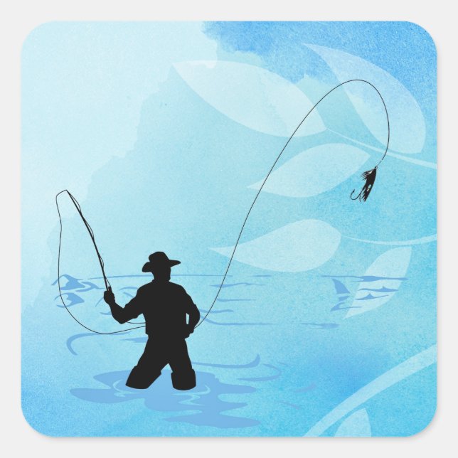 Fly Fisherman Fishing Stickers (Vorderseite)