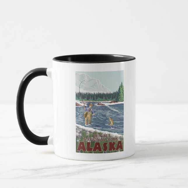 Fly Fisherman - Nationalpark Denali, Alaska Tasse (Links)