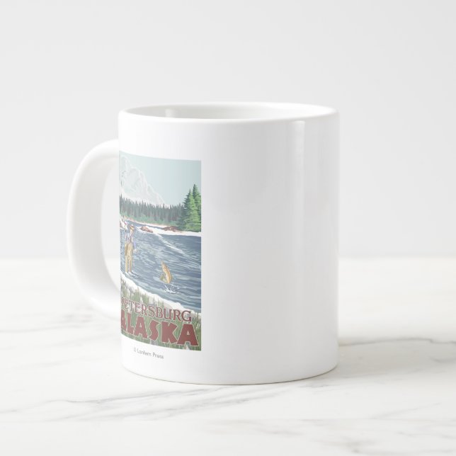 Fly Fisherman - Petersburg, Alaska Jumbo-Tasse (Vorderseite Links)