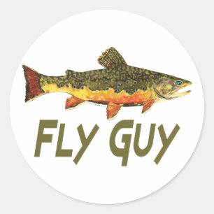 Fly Fisherman Runder Aufkleber