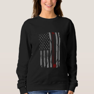 Fly Fisherman T-Shirt Vintag US Flag Fishing Fishi Sweatshirt
