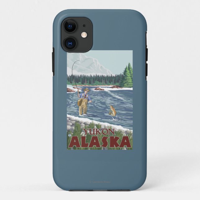 Fly Fisherman - Yukon, Alaska Case-Mate iPhone Hülle (Rückseite)