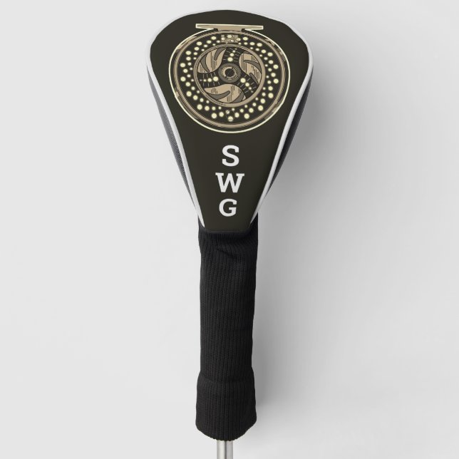 Fly Fisherman's Reel Art Cool Golf Headcover (Vorderseite)