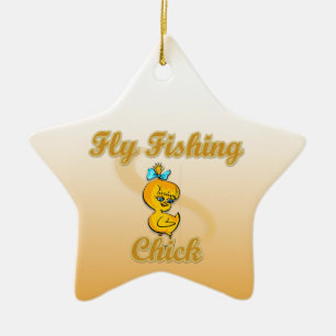 Fly Fishing Chick Keramikornament