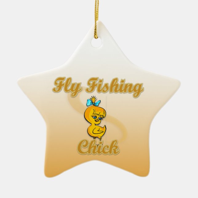 Fly Fishing Chick Keramikornament (Vorne)