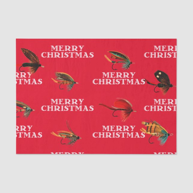 Fly Fishing Fliegen Frohe Weihnachtsgeschenke Them Seidenpapier (Vorderseite)