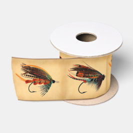 Fly Fishing Flies Ribbon Satinband