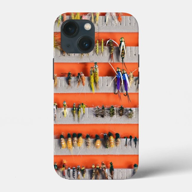 Fly Fishing Fly Box Nymphs iPhone 13 Mini Case (Rückseite)