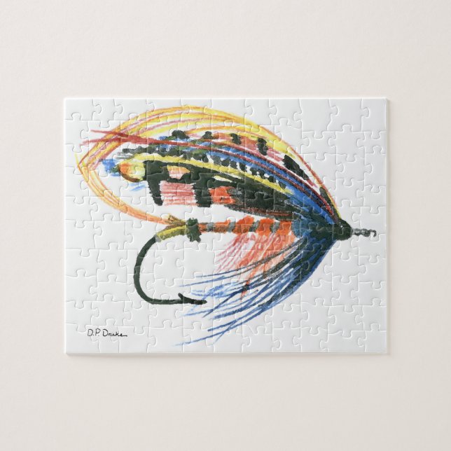Fly Fishing Lure Art Lachs Fly Lure (Horizontal)