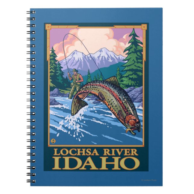 Fly Fishing Scene - Lochsa River, Idaho Notizblock (Vorderseite)