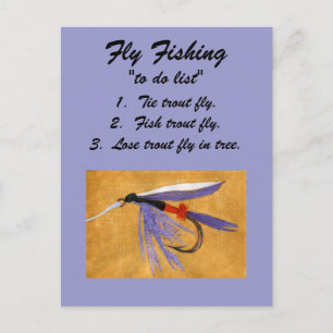 Fly Fishing "to do list" Carte postale "train de m