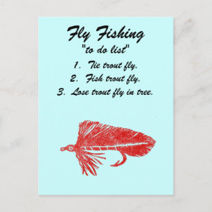 Fly Fishing "to do list" Postcard "Red Matuka" Postkarte