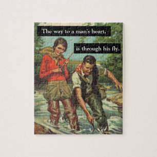 Fly Fishing Vintage Retro Image with Funny Saying