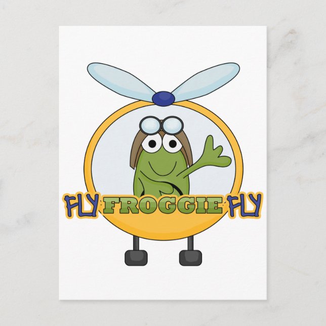 Fly Froggie Fly Helicopter Tshirts und Geschenke Postkarte (Vorderseite)