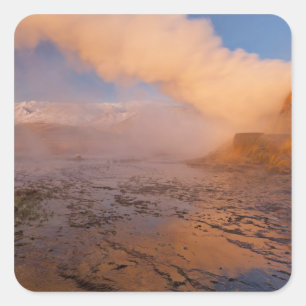 Fly Geyser in der Black Rock Desert Quadratischer Aufkleber