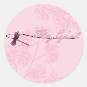 Fly Girl Runder Aufkleber