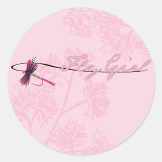 Fly Girl Runder Aufkleber