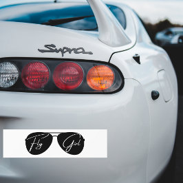 "Fly Girl"-Script auf Black Aviator-Sonnenbrille,S Autoaufkleber