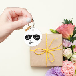 "Fly Girl"-Script auf Black Aviator-Sonnenbrille,S Schlüsselanhänger