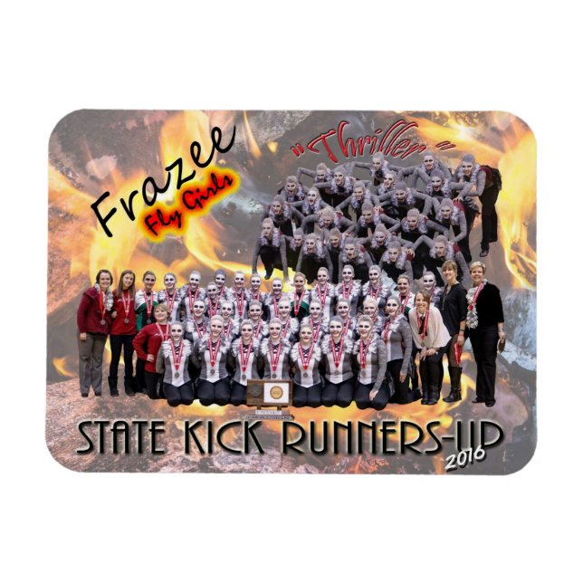 Fly Girls Staat Kick Runners up 3x4" Foto Magnet (Horizontal)