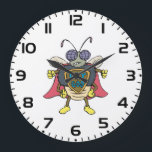 Fly God Superhero Fly Insect Character Große Wanduhr<br><div class="desc">Keep time with a heroic twist using this Fly God wall clock. Featuring a large, colorful superhero insect character on the face, this clock is a functional piece of urban streetwear graphic art. The funny cartoon bug and retro comic art aesthetic make it a perfect addition to a bedroom, office,...</div>