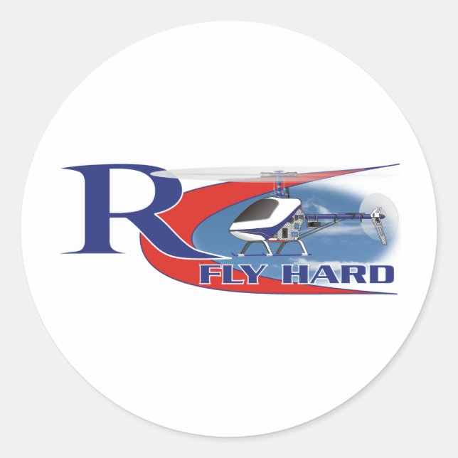 Fly Hard Runder Aufkleber (Vorderseite)