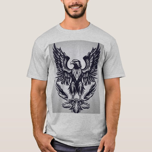 "Fly High: Eagle inspiriert T - Shirt Design" (Vorderseite)