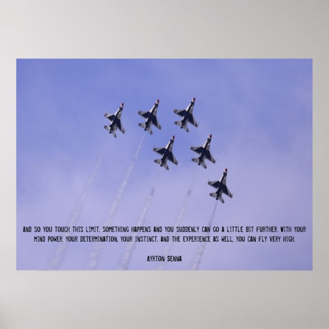 Fly High Fighter Jet Inspirational Poster (Vorne)