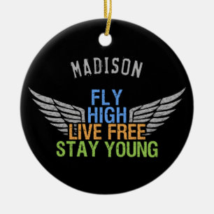 FLY HIGH individuelle Name Ornament