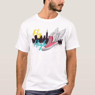 Fly High - Winged Sneaker und New York Skyline T-Shirt