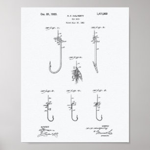 Fly Hook 1923 Weißbuch zum Thema Patentschutz Poster
