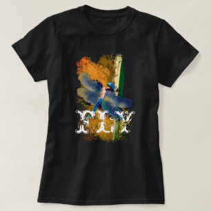 "FLY" Lila Insektenmalerei mit blauem Libellen T-Shirt