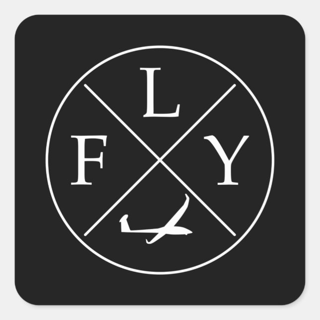 FLY Logo Glider Remote-Kontrolle rc Quadratischer Aufkleber (Vorderseite)