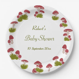 Fly Mushroom Goblincore Garden Green Baby Shower   Pappteller