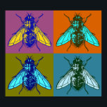 Fly Pop Art Poster<br><div class="desc">Vintage-Bilder,  Kunst und Ephemerien blieben in einzigartiger Kleidung,  Kunst und Accessoires erhalten. Alle Arten von Designs,  wie z.B. Labels,  Werbespots,  Kunstwerke und Holzschnitte,  die in Shirts,  Schmuck,  Plakate usw. umgewandelt werden.</div>