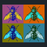 Fly Pop Art Poster<br><div class="desc">Vintage-Bilder, Kunst und Ephemerien blieben in einzigartiger Kleidung, Kunst und Accessoires erhalten. Alle Arten von Designs, wie z.B. Labels, Werbespots, Kunstwerke und Holzschnitte, die in Shirts, Schmuck, Plakate usw. umgewandelt werden.</div>
