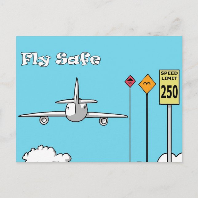 "Fly Safe" Postkarte (Vorderseite)