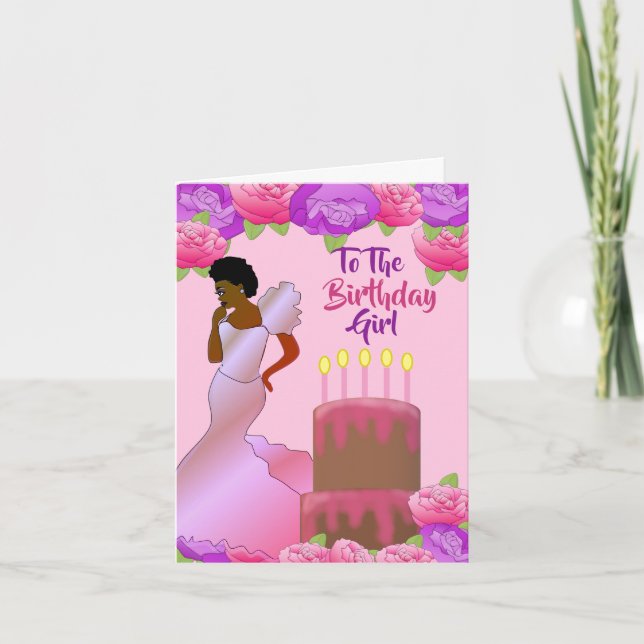 Fly Sister African American Birthday Card Karte (Vorderseite)