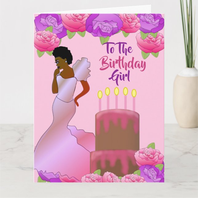 Fly Sister African American Birthday Card Karte (Vorderseite)