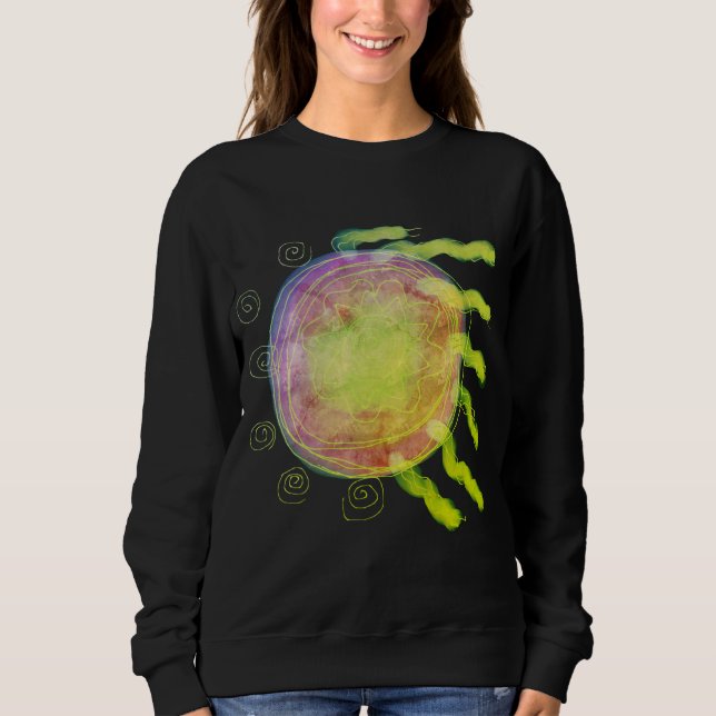 Fly Sun Original Abstrakte Kunst zu tragen Sweatshirt (Vorderseite)