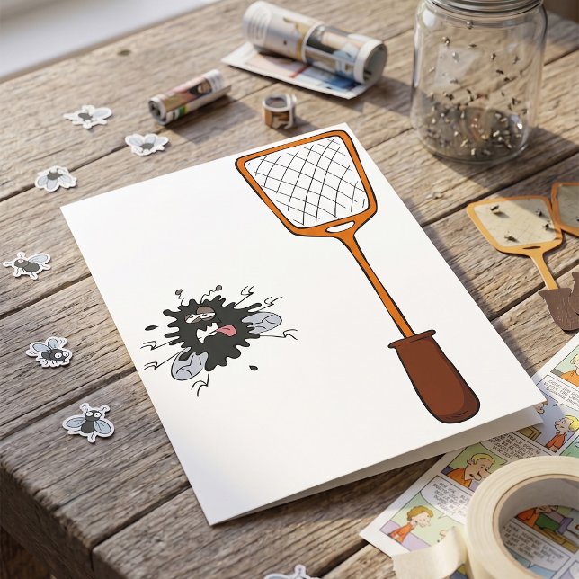 Fly Swat Grußkarten Karte (Von Creator hochgeladen)